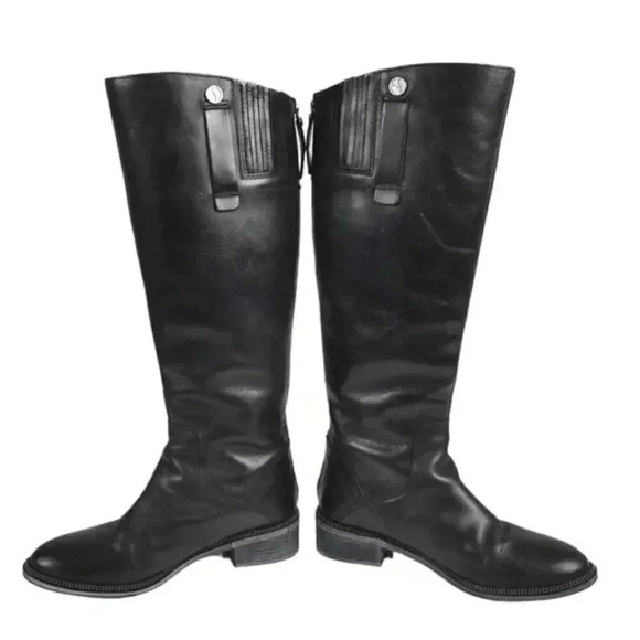 Franco Sarto Leather Knee High Boot  Tall Black Size 6.5 - Picture 7 of 16